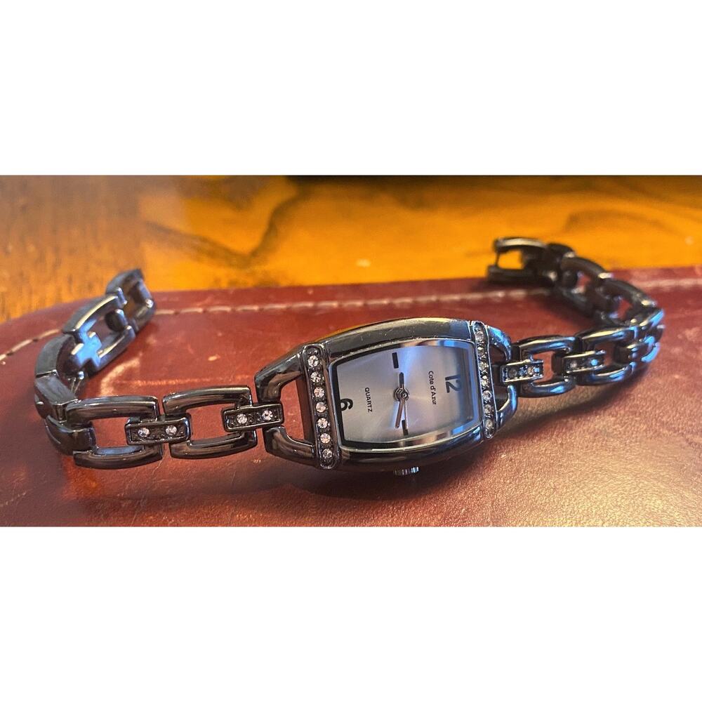 Women's 20mm Gun Metal Tone Cote d'Azur Watch, Crystal Accents
